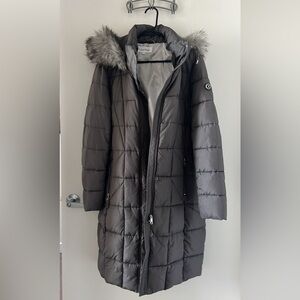 Long hooded parka coat